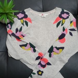 Boden crew neck sweater w floral details L